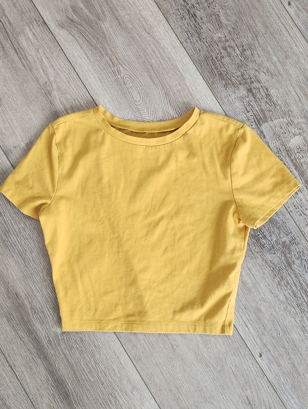 wild fable Yellow Short Sleeve Crop Tee